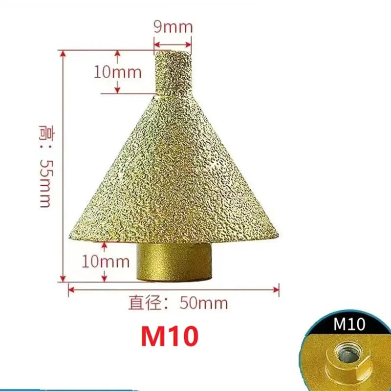 Diamond Chamfer Core Drill Bit - M10 M14 Enlarged Hole Beveling Grinding Tool for Granite, Marble, Tile & Stone Cutting