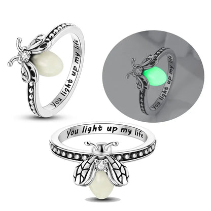 Glow-in-the-Dark Firefly Rings for Boys & Girls - DIY Animal Jewelry Accessories, Summer Gift for Women