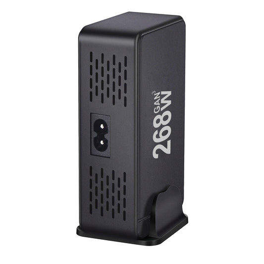 268W Desktop GaN Charger – 8-Port USB Type-C PD Fast Charger with Quick Charge 3.0 for Mobile Devices