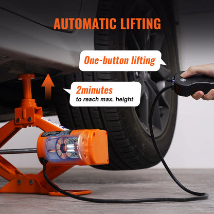 SucceBuy 3T Electric Car Jack – Portable 12V Scissor Jack with Electric Impact Wrench for SUV & Truck Tire Changes