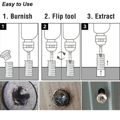 Damaged Screw Extractor Set - HSS Drill Bit Kit for Removing Stripped Broken Screws with Power Tools
