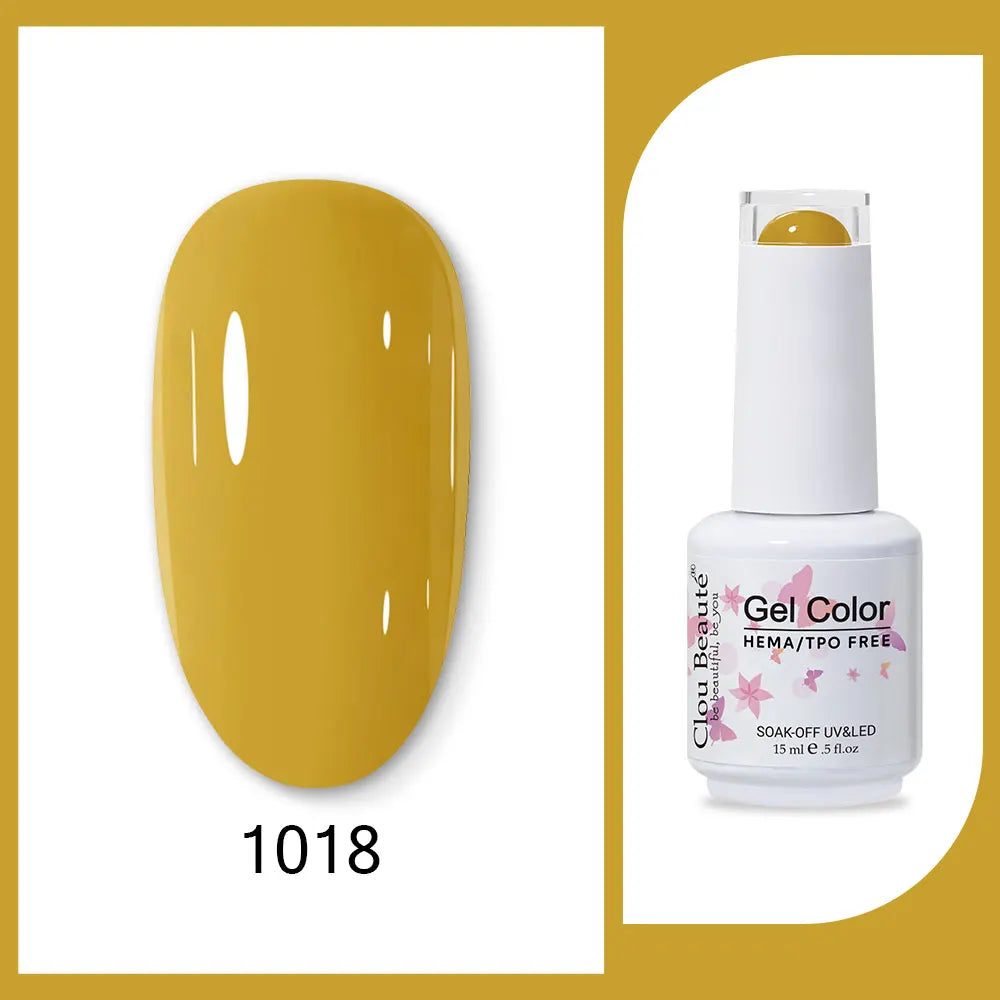 Clou Beaute 15ml Gel Nail Polish Set – Red Black White Green Neon UV Soak-Off Semi-Permanent Nail Varnish Base & Velvet Top Coat