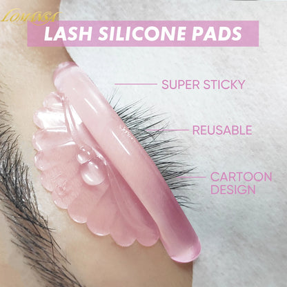 Lomansa 5 Pairs C Curl Silicone Eyelash Perm Pads – Sticky Lifting Rods & 3D Eyelash Curler Accessories Makeup Tools