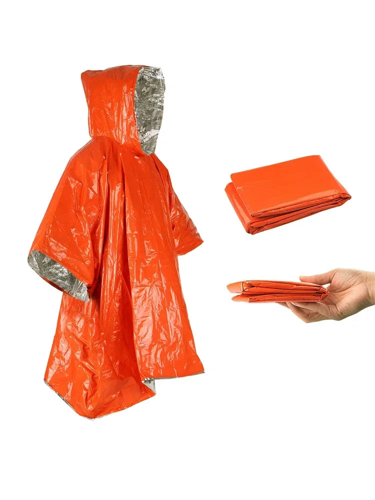 Outdoor Multifunction Raincoat - Waterproof Camping Raincoat & Reflective Emergency Survival Gear
