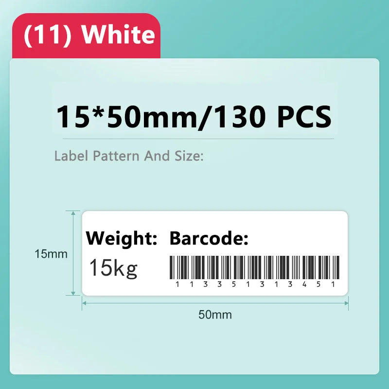 Niimbot D11/D101/D110 Mini Portable Thermal Label Printer – White Waterproof Anti-Oil Sticker Paper, No-Glue Bluetooth Sticker Printer