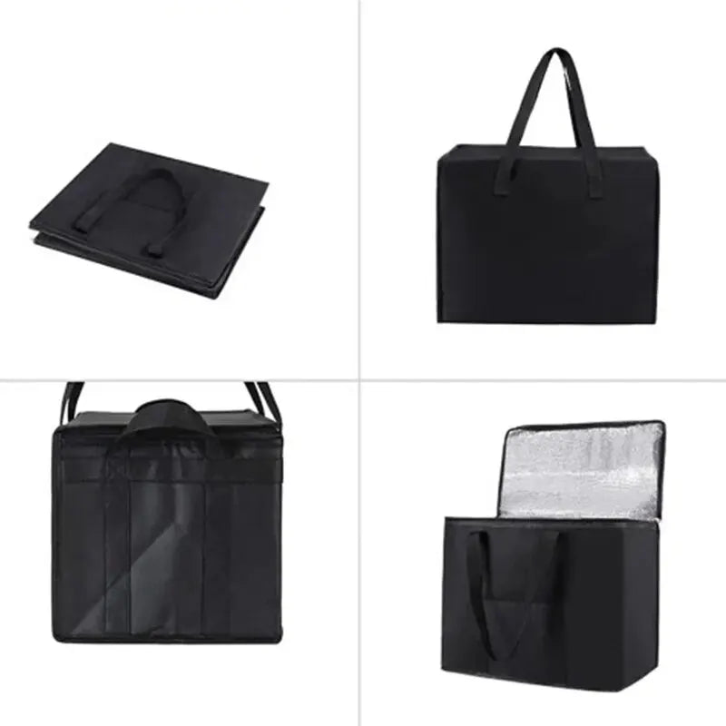 Portable Insulated Cooler Bag — Folding Zipper Picnic Bag for Outdoor Camping, BBQ, Travel & Catering