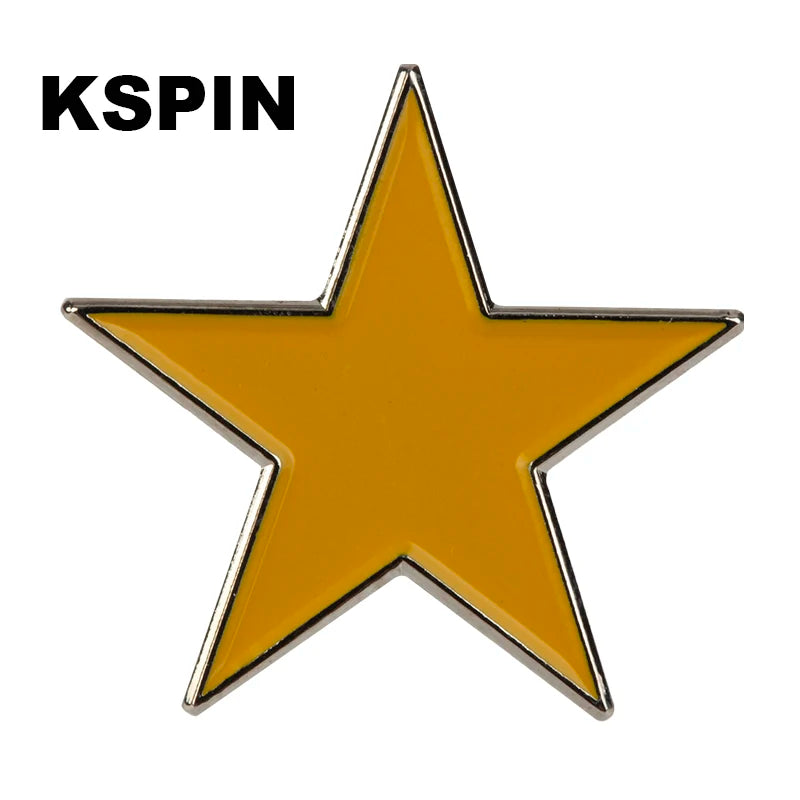 Baby Blue Metal Star Lapel Pin Brooch – Colorful Enamel Star Badge Accessories for Jackets, Bags & Fashion Outfit Decor