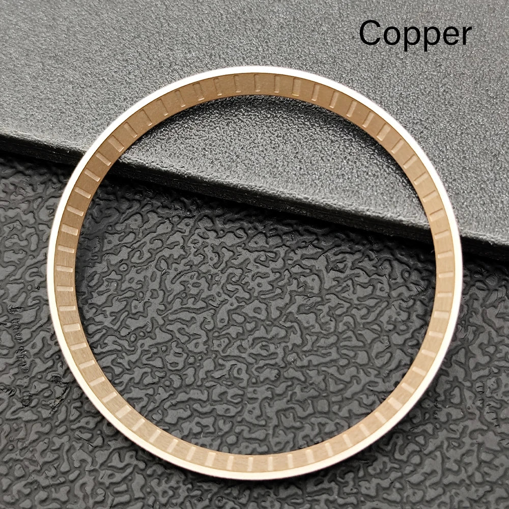 Silver Mod Copper Chapter Ring for NH35 Watch Case - Polished Inner Ring Replacement, 30.3 × 27.3mm Watch Accessory
