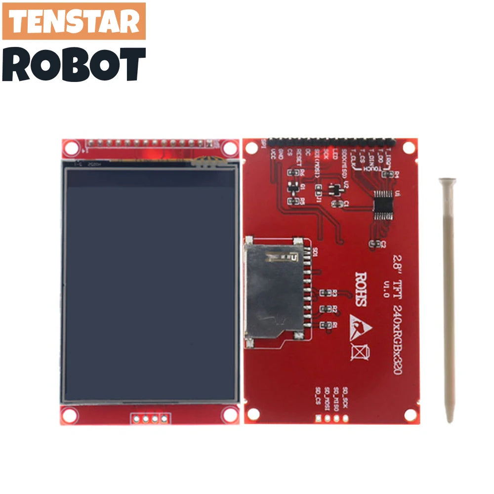 2.4/2.8-Inch TFT LCD Touch Display Module 240x320 - ILI9341 SPI Serial Screen with Touch Pen for Arduino DIY Projects
