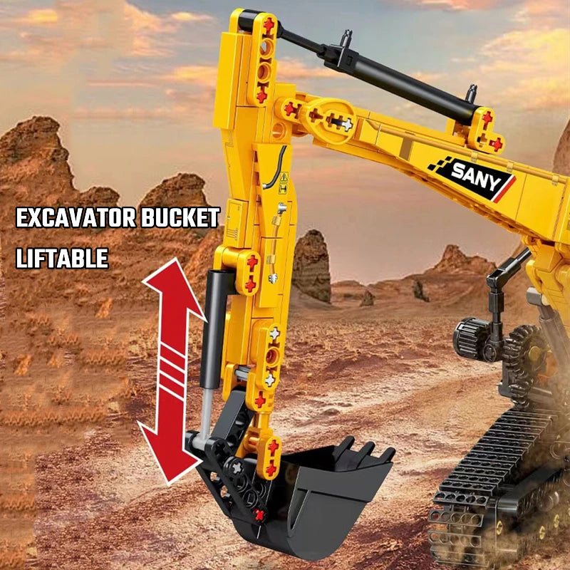 SEMBO BLOCK 1022pcs Excavator Model Building Blocks – MOC City Construction Engineering Vehicle Educational Toy Gift for Boys