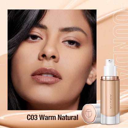 O.TWO.O Liquid Foundation Cream – 30ml High Coverage Makeup Base, SPF30 Waterproof Concealer Foundation for Face
