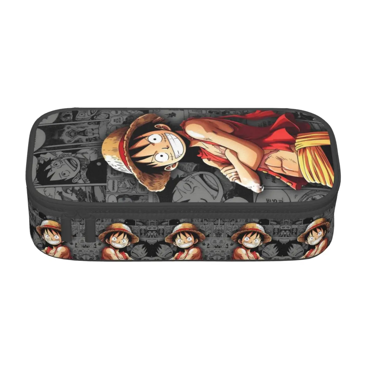 Cute Custom One Piece Pencil Case – Large Capacity Straw Hat Pirates Skull Stationery Bag for Boys & Girls