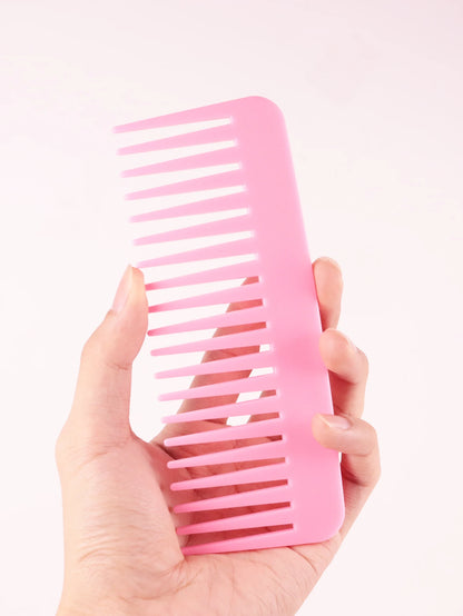 Thick Plastic Heat-Resistant Salon Comb – Anti-Static Long & Wide Tooth Comb for Real Hair Wigs
