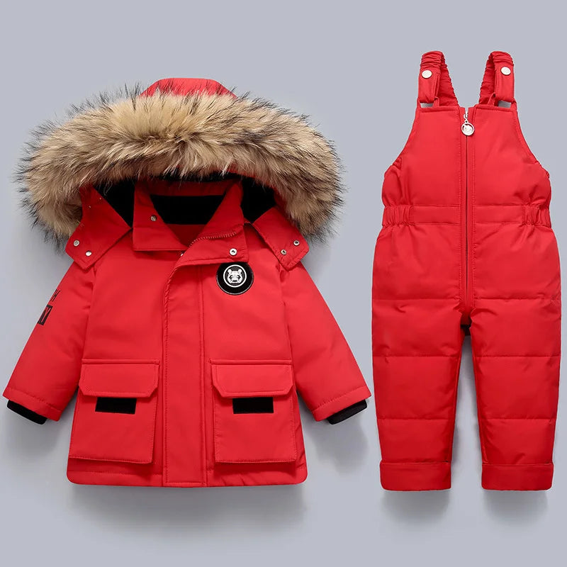 Children’s Winter Clothing Set – Baby Down Jacket Parka & Thick Snowsuit for Boys and Girls