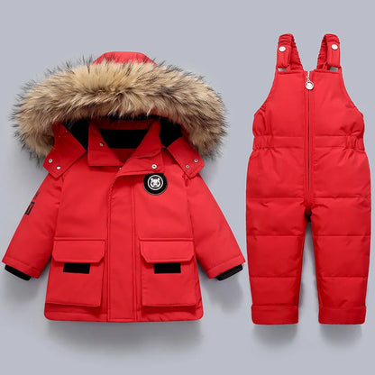 Children’s Winter Clothing Set – Baby Down Jacket Parka & Thick Snowsuit for Boys and Girls