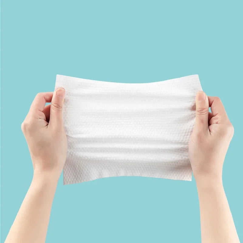 100PCS Disposable 100% Cotton Face Towels - Soft Makeup Remover Wipes for Skin Care & Dry Cleansing