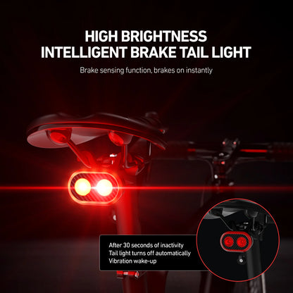 CYCLAMI CY300T Smart Bicycle Brake Sensing Light — Waterproof Front & Rear MTB Road Bike Light Accessory