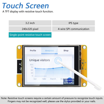 Freenove ESP32 Touch Display Board - WiFi Bluetooth Dual Core 32-Bit Development Kit with 2.4-4.0 Inch Touchscreen and LVGL Tutorials