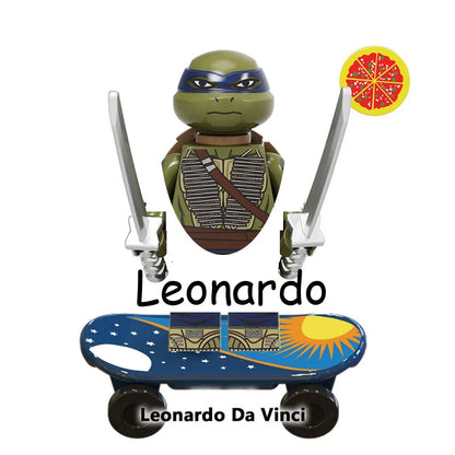 Ninja Turtles Building Block Action Figures – Leonardo, Raphael, Michelangelo, Donatello, Shredder & Splinter Cartoon Movie Toy Set