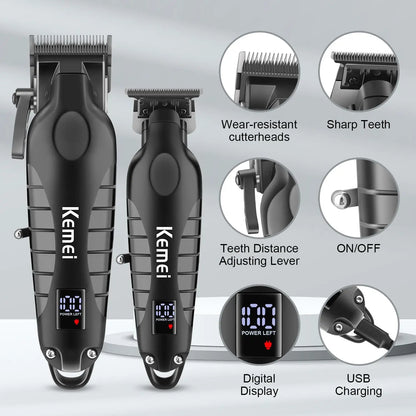 Kemei Hair Clipper Kit — Electric Trimmer & Shaver for Men, KM-2290/2293/1102