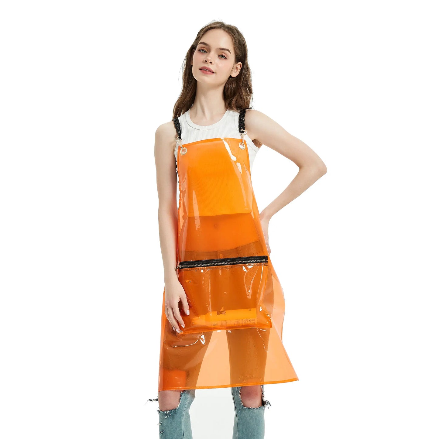 Fashionable TPU Barber Apron - Antifouling and Oilproof Men's and Women's Work Apron for Haircuts, Painting, and More
