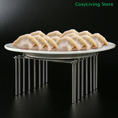 Foldable Stainless Steel Dish & Lid Rack - Retractable Pot Lid Organizer for Kitchen Tableware Storage