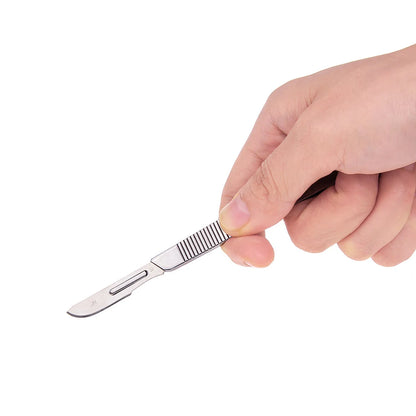 Carbon Steel Surgical Scalpel Set – Blades & Handle for DIY Cutting, PCB Repair, and Animal Surgery