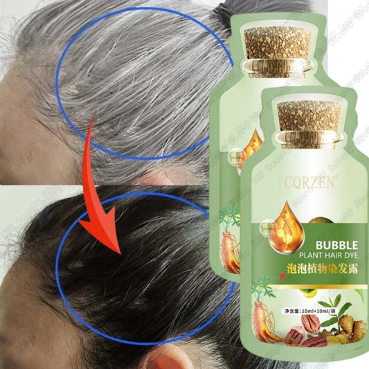 Pure Natural Herbal Hair Dye Shampoo – 5-Minute Gray & White Hair Color, Non-Irritating Hair Repair for Men & Women