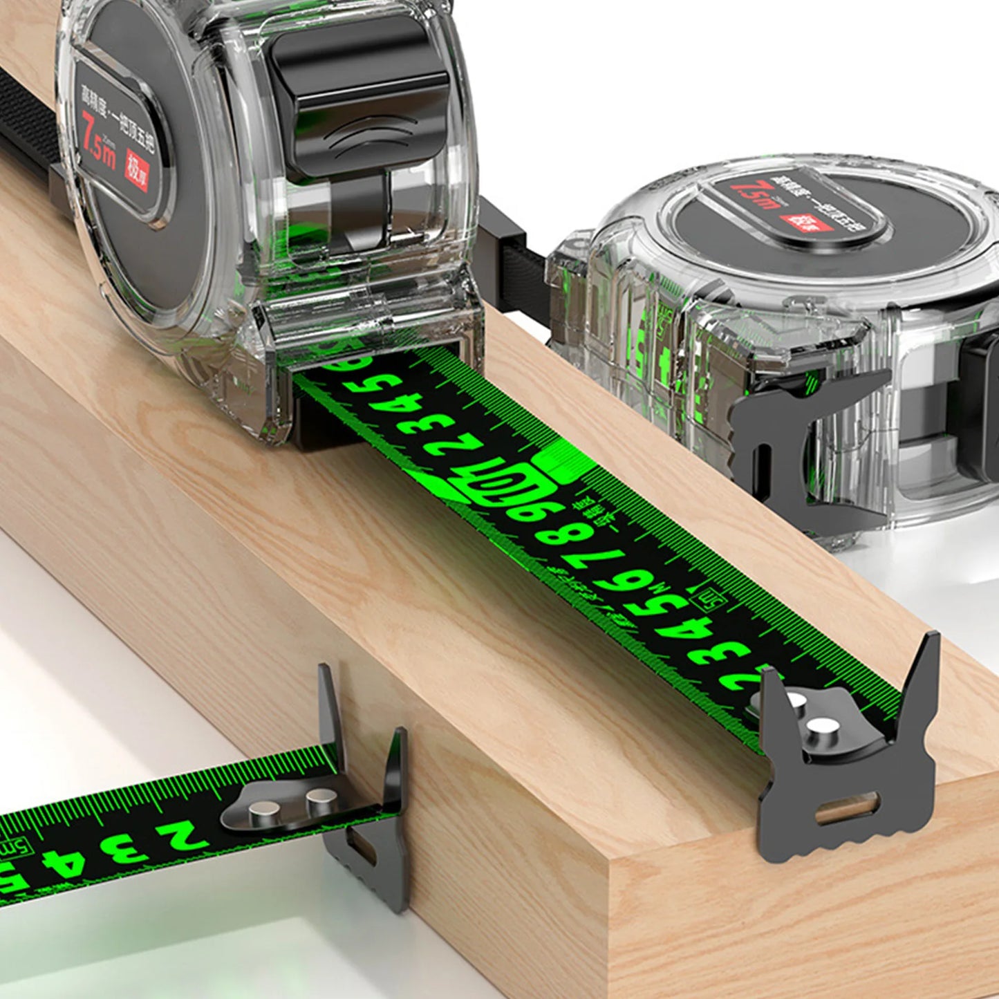 10M Self-Locking Tape Measure - High Precision, Wear-Resistant, Drop-Proof Black Fluorescent Tape Measure