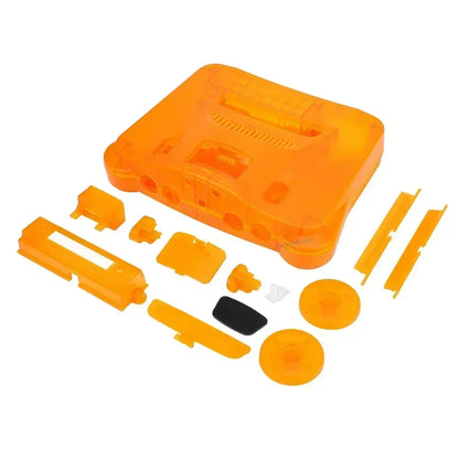 2-Pack Transparent Orange & Purple N64 Replacement Housing Shell – Translucent Case for Nintendo N64 Console