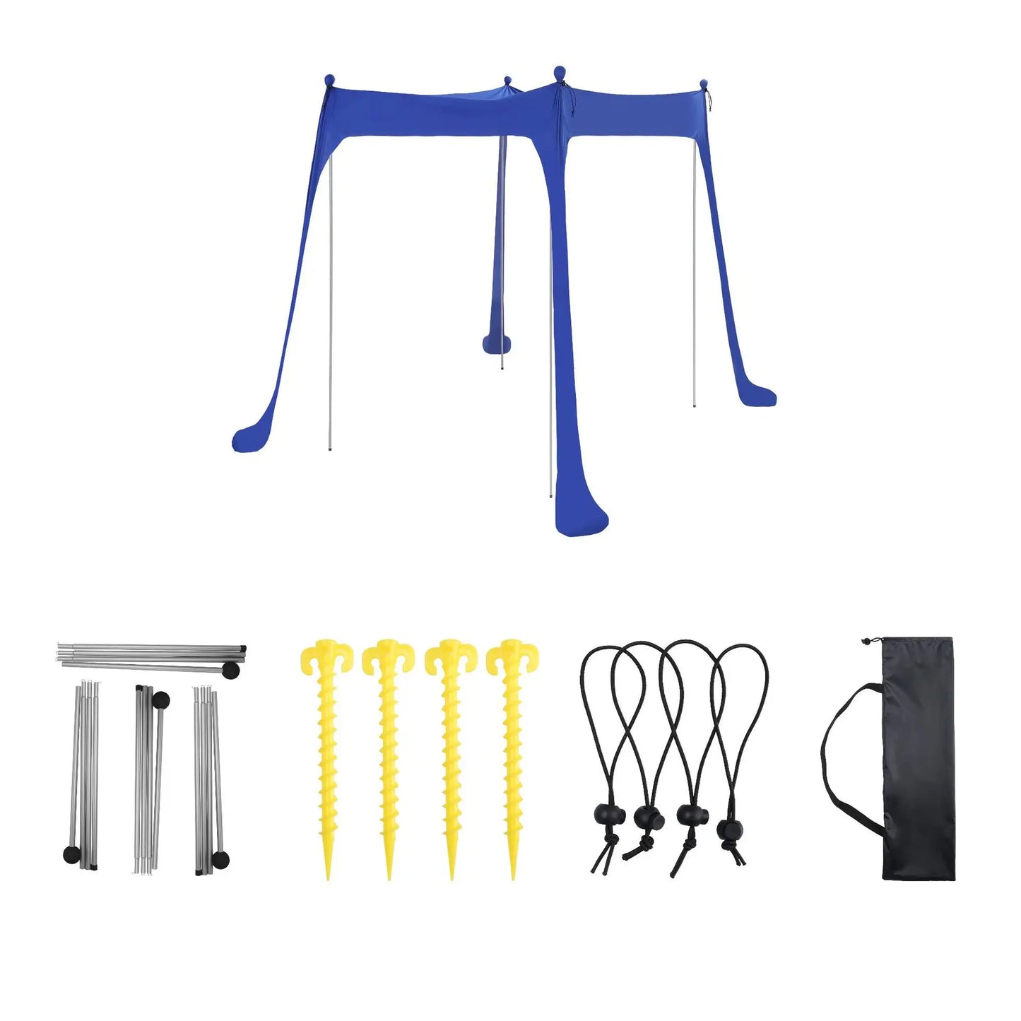 Family Beach Canopy – Large UPF50+ Sunshade Tent with Stability Poles for Beach, Camping, Parties & Picnics