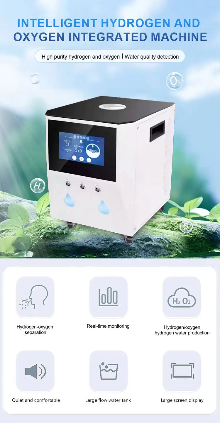 Medical 3000ml Hydrogen Water Generator & Inhalation Machine — H2 O2 HHO Double Outlet Breathing Device