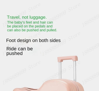 Kids Ride-On Suitcase with 360° Wheels & TSA Lock – Lightweight Cabin Luggage for Boys and Girls
