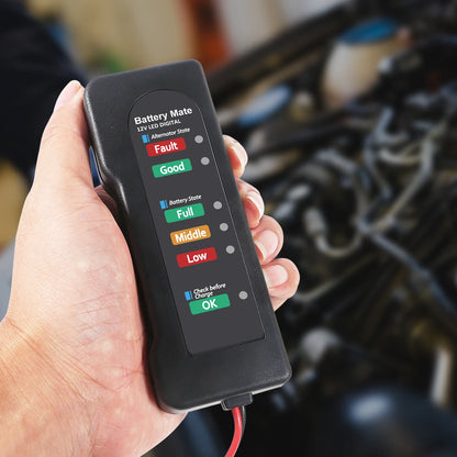 12V Car Battery & Alternator Tester - Automotive Charging System Analyzer for Battery Health & Voltage Checks