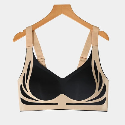 Seamless Push-Up Bra for Women – Wireless Gathered Support Full Coverage Comfort Bra with Adjustable Straps Anti-Sagging Soft Underwear