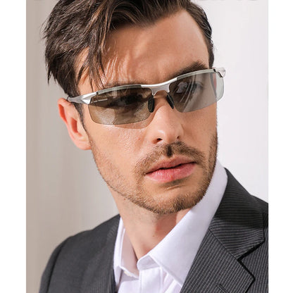 CLLOIO Aluminum Photochromic Sunglasses – Polarized Day & Night Chameleon Glasses for Men, Anti-Glare, UV Protection, Color Changing Sun Glasses