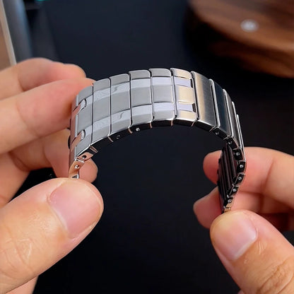 Magnetic Stainless Steel Band for Apple Watch – Titanium Color Strap for 49mm, 45mm, 44mm, 42mm Series 9, 8, 7, 6, 5, 4, SE, Ultra 2