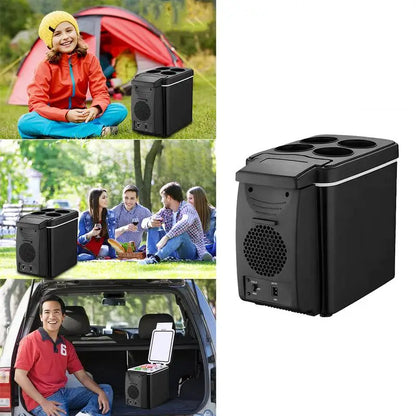 12V 6L Portable Car Freezer - Mini Auto Refrigerator Cooler for Outdoor Travel & Road Trips