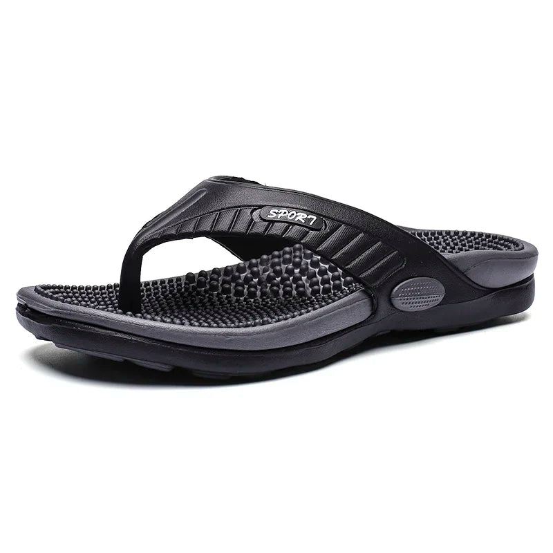 Men’s Massage Flip Flops, Breathable Summer Beach Sandals, Luxury Non-Slip Slippers Plus Size Up to 46 Comfort Footwear