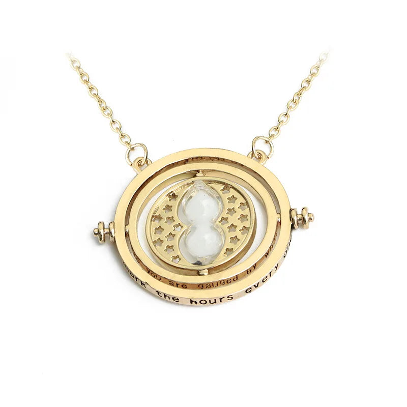 Harry Potter Golden Snitch Time-Turner Hourglass - 360° Rotatable Cosplay Pendant and Wizard Fan Gift
