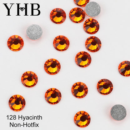 YHB Cold Fix Crystal Flatback Rhinestones - Silver Back Non Hotfix DIY Gems for Nail Art, Bags, Shoes, Garments & Phone Decoration