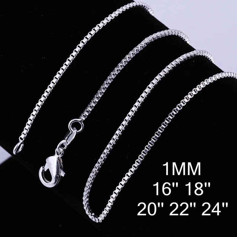 1MM 925 Sterling Silver Snake Chain Necklace – High-Quality Fashion Jewelry for Men & Women
