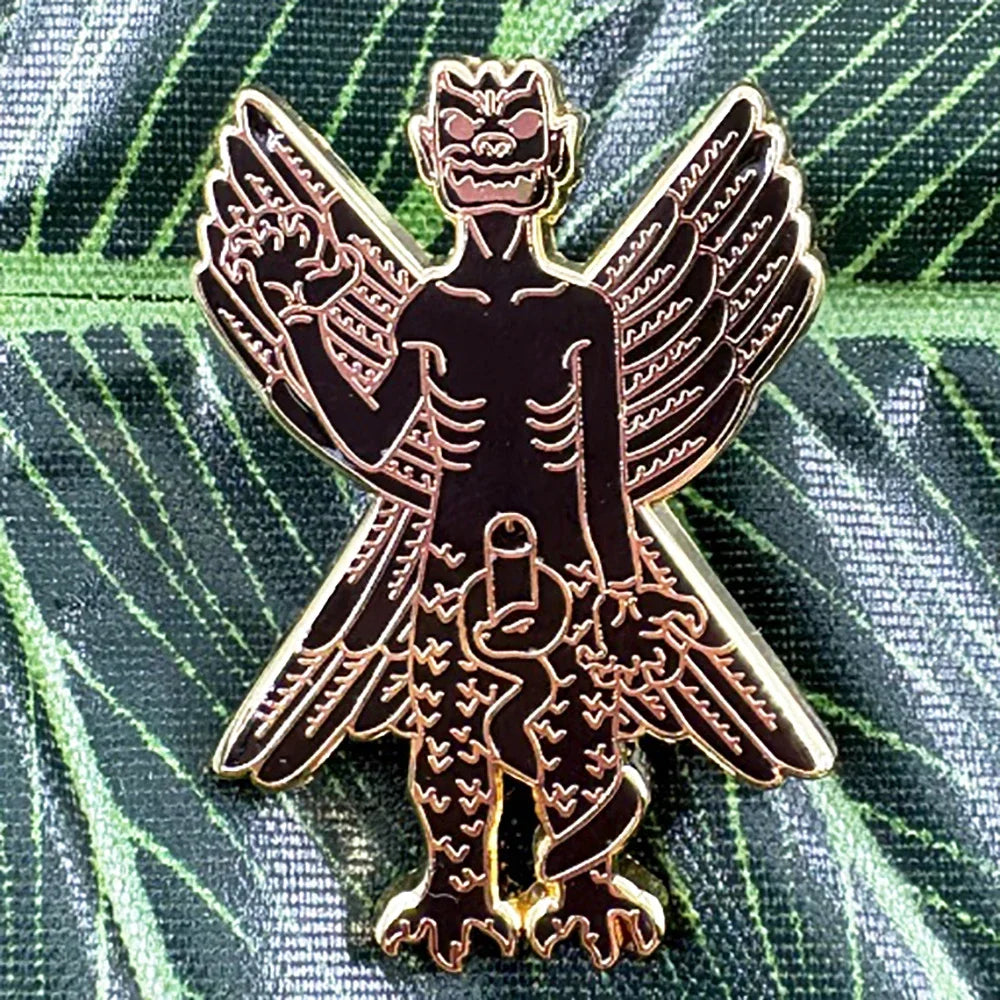 Pazuzu Enamel Brooch - Horror Halloween Wind Demon Lapel Pin, Mythology Amulet Badge and Gift