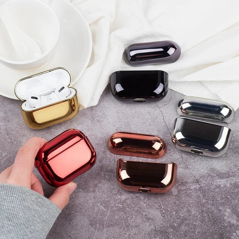 Electroplated Gold AirPods Pro 2 Case – Plating Cover for Apple AirPods Pro 1, 2 & 3, Stylish Earphone Protector