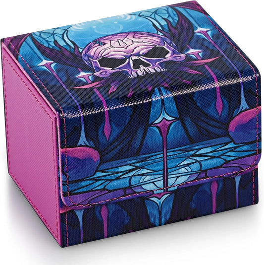 PU Leather TCG Deck Box - 120+ Sleeved Card Storage Case for Trading Cards, CCG & Magic Card Games