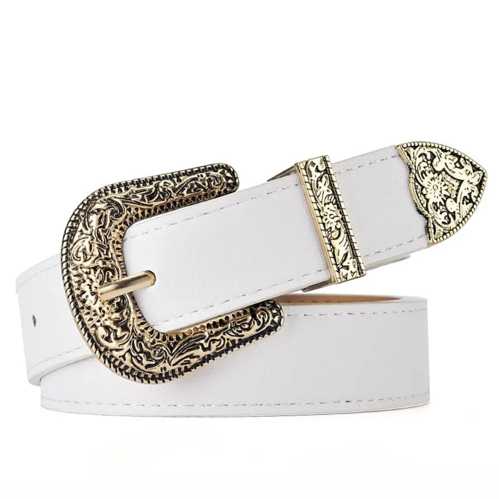 Vintage Carved Needle Buckle Belt — PU Leather Punk Hip Hop Rock Style Unisex Jeans Belt, Y2K Fashion Accessory