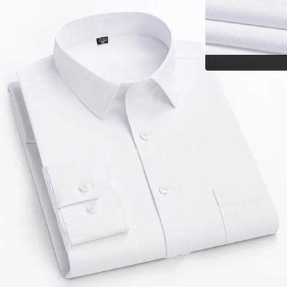 Men’s Plus Size Dress Shirt - Long Sleeve Business Office Shirt 8XL-11XL Regular Fit White Top