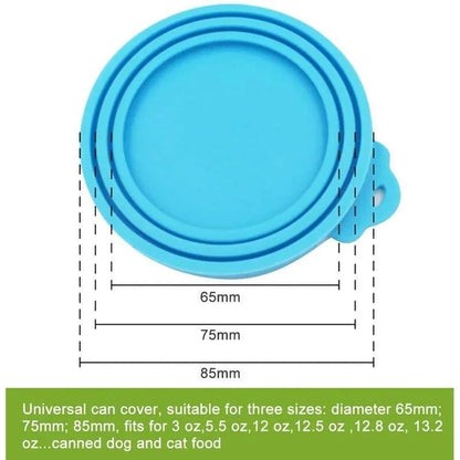 3-in-1 Reusable Pet Food Can Silicone Cover: Seal Cap Lid for Dogs and Cats - Suitable for 8.5cm/7.5cm/6.5cm Storage Tin, Essential Pet Supplies