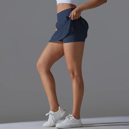 Outdoor Sports High Waist Yoga Skirt — Breathable Badminton Tennis Active Fitness Athletic Short Skirt