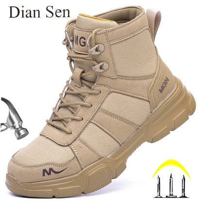 Indestructible Work Boots Safety Shoes - Steel Toe, Puncture-Proof Sneakers for Men and Women, Non-Slip Footwear
